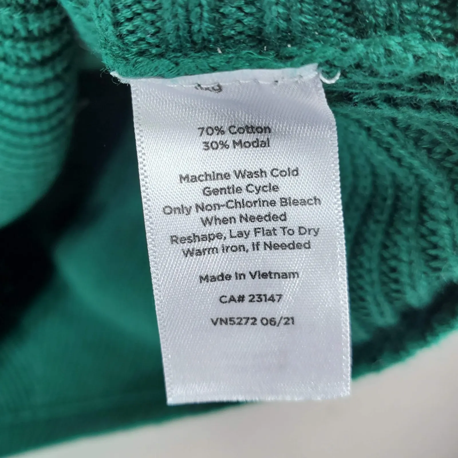 New Talbots Tunic Cotton Sweater Plus 2Xp Green Knit Long Sleeve Mock Neck Modal - Image 3