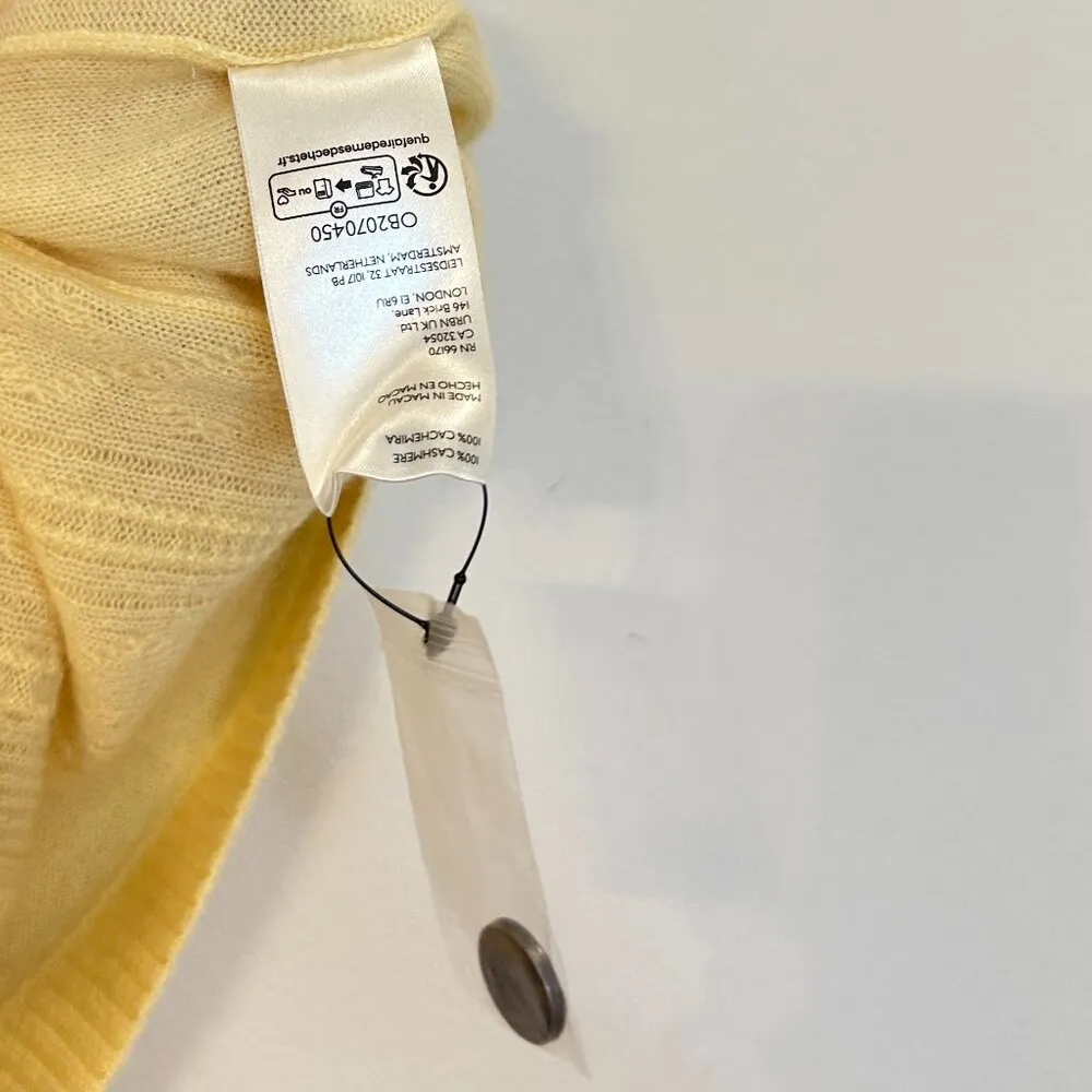 FREE PEOPLE Beatrice Cashmere Vest in Pastel Yellow Size Small NWT - Image 6