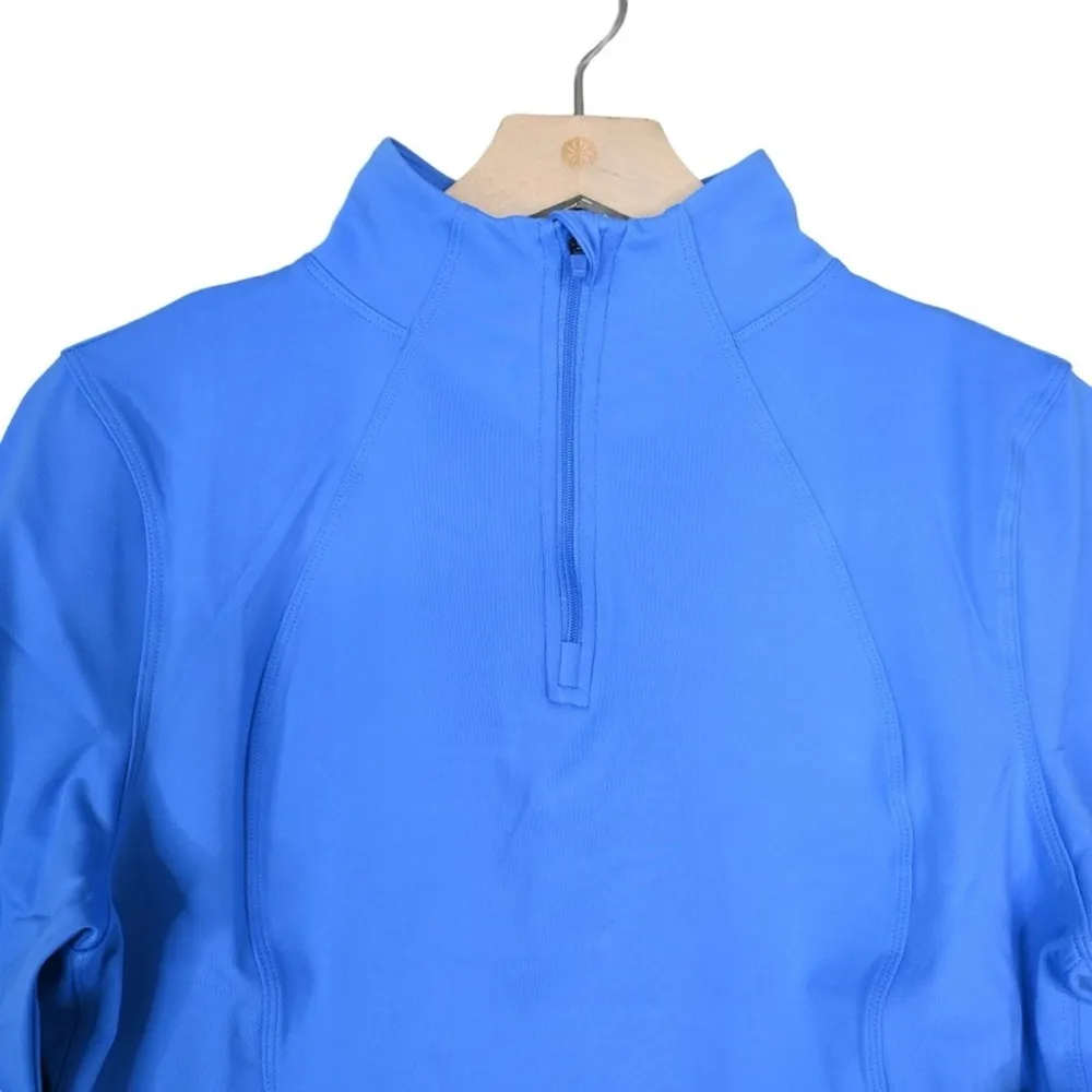 YOGALICIOUS Womens L Lux Crosstrain Half Zip Jacket in Marina Blue NEW - Image 4