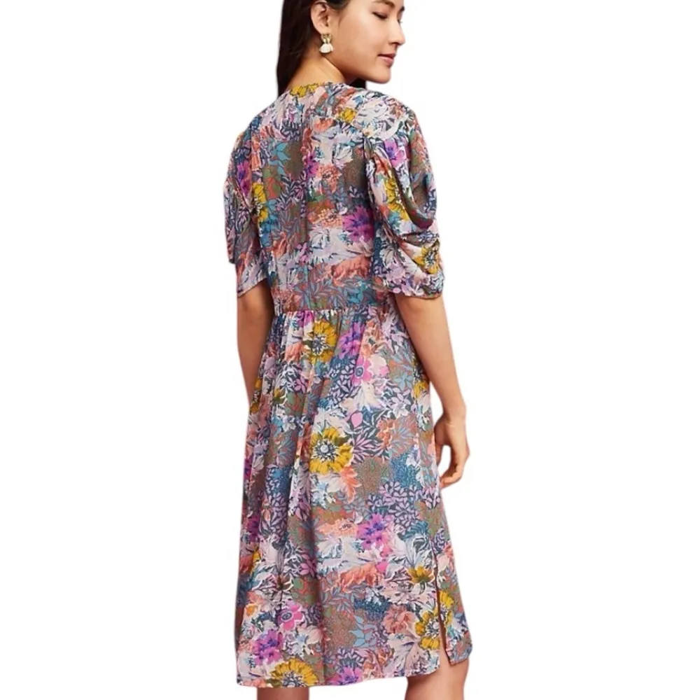 NWT Anthropologie Akemi +‎ Kin Semi Sheer Floral Valencia Babydoll Dress XSP - Image 2