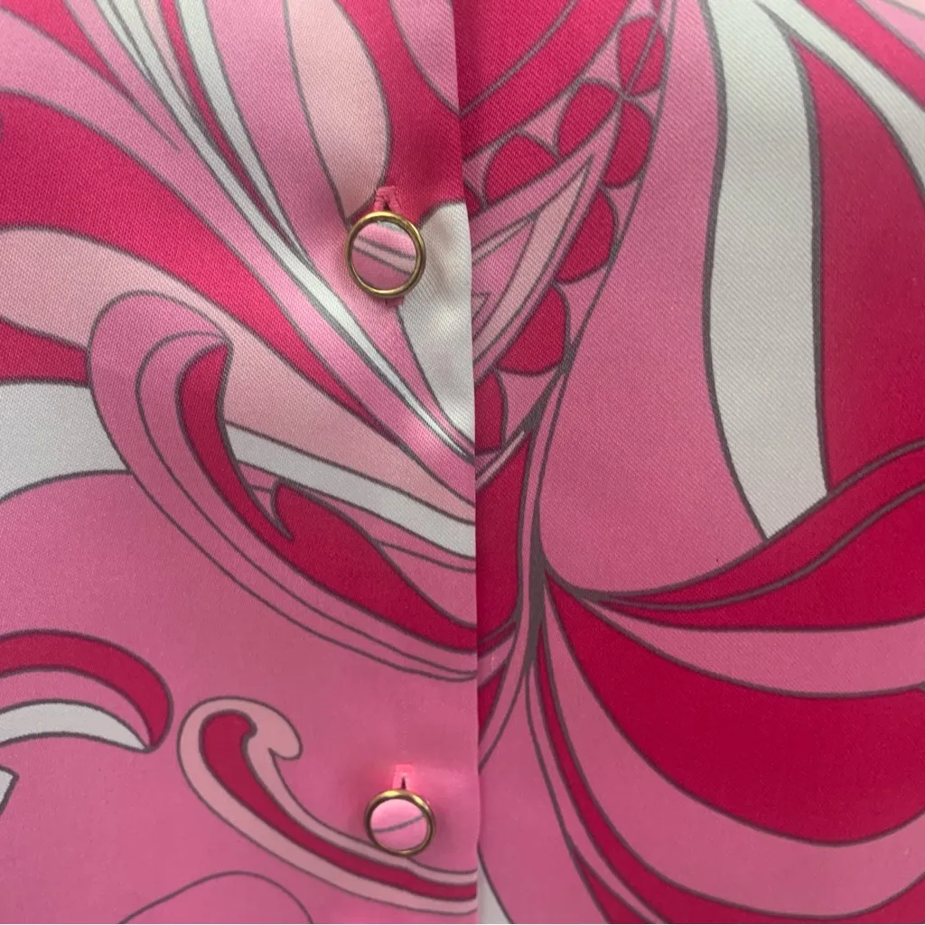 House of Harlow 1960 Pink Swirl Button Down Shirt Size Small - Image 2