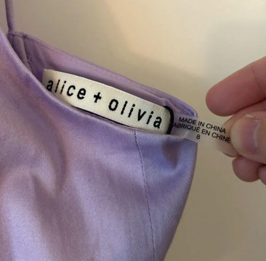 Alice + Olivia Hartley Tie-Back Lavender Midi Dress Size 8 NWT - Image 11