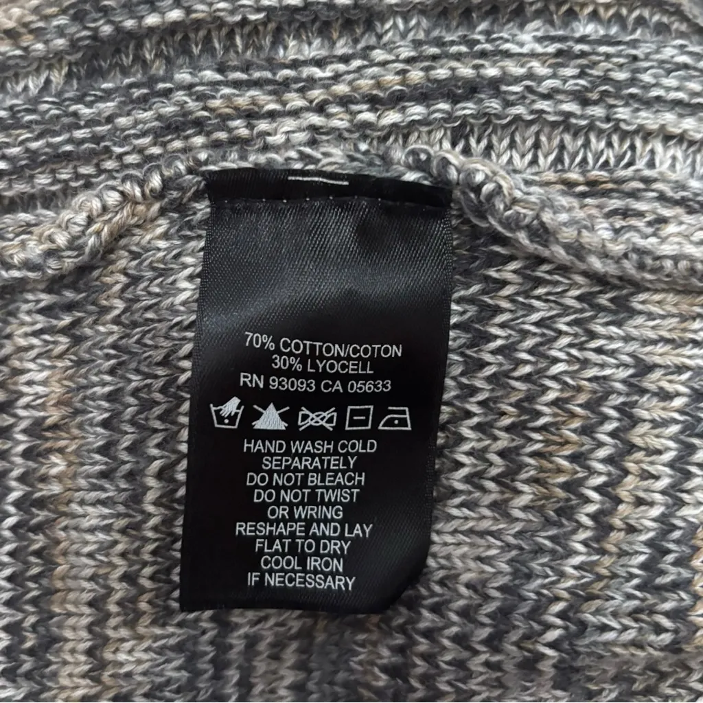 NIC+ZOE Marbled Gray Long Sleeve Draped Waterfall Cardigan Sweater Duster – XL - Image 9