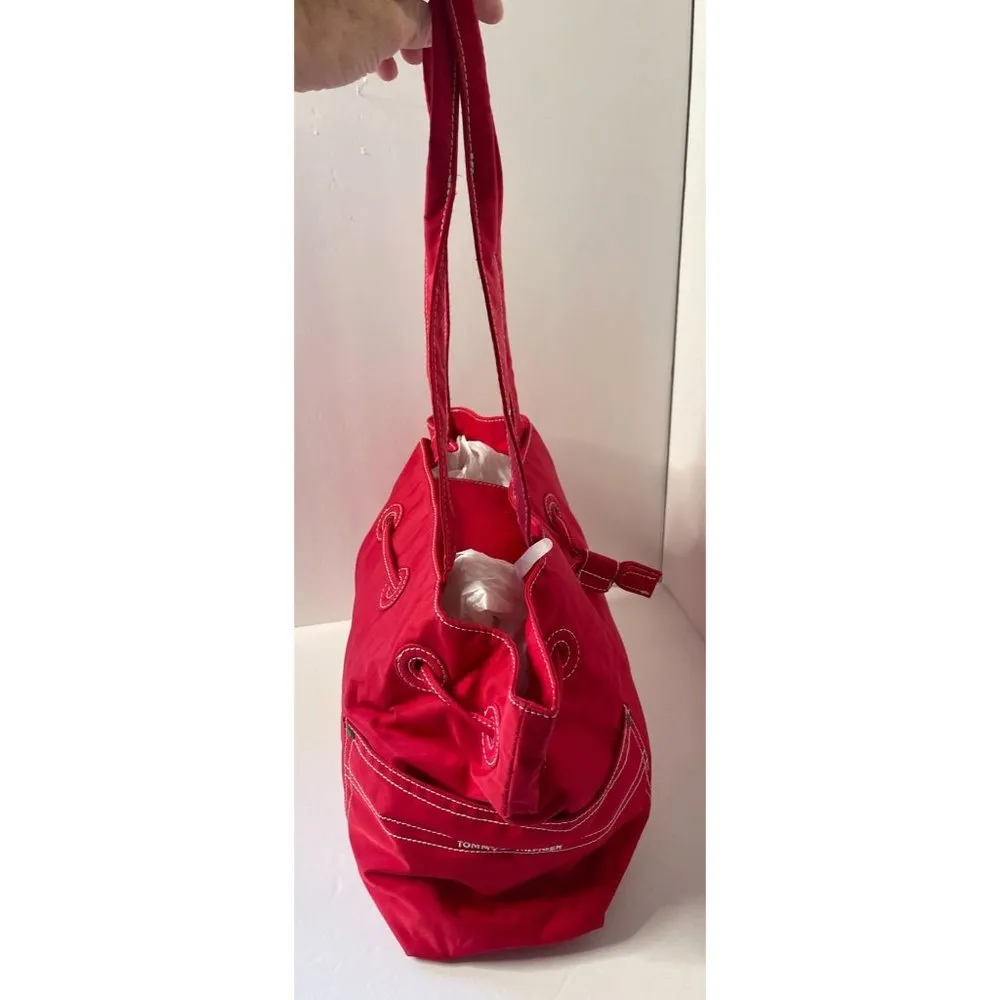 Vintage 90s Tommy Hilfiger Red Nylon Purse - Image 4