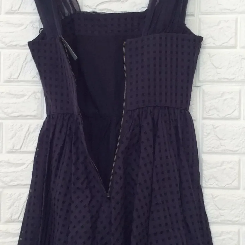 Anthropologie Girls from Savoy fit and flare plaid look‎ dress w/ chiffon straps - Image 6