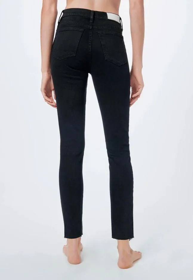 Originals High Rise Ankle Crop Black Raw Hem Jeans Size 28 (WORN ONCE) - Image 3