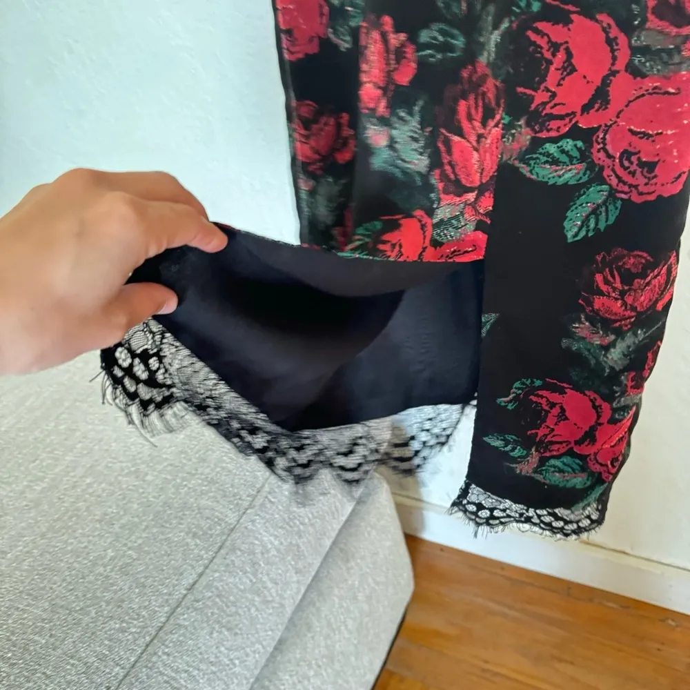 Lovers + Friends Black Hymn Rose Lace Slip Dress Size XS - Image 4