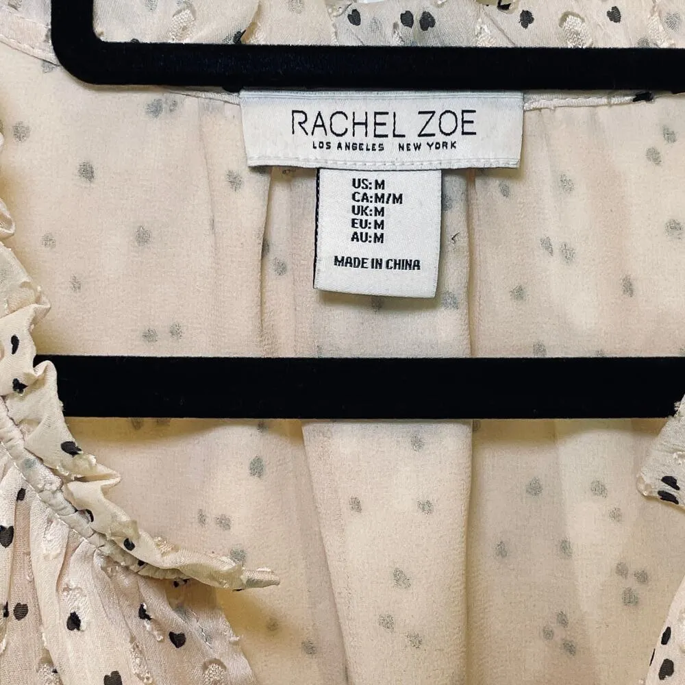 Rachel Zoe Floral Blouse - Women Size M - Cream and Black - Image 4