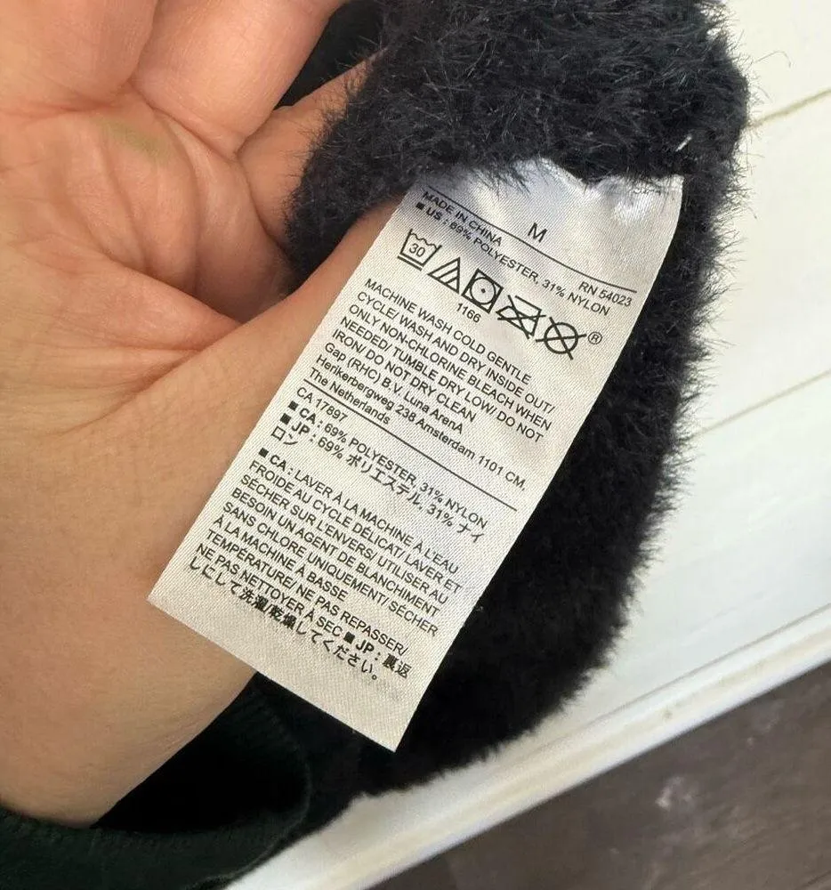 Banana Republic Women’s Medium Black Fuzzy Turtleneck Sweater - Image 4