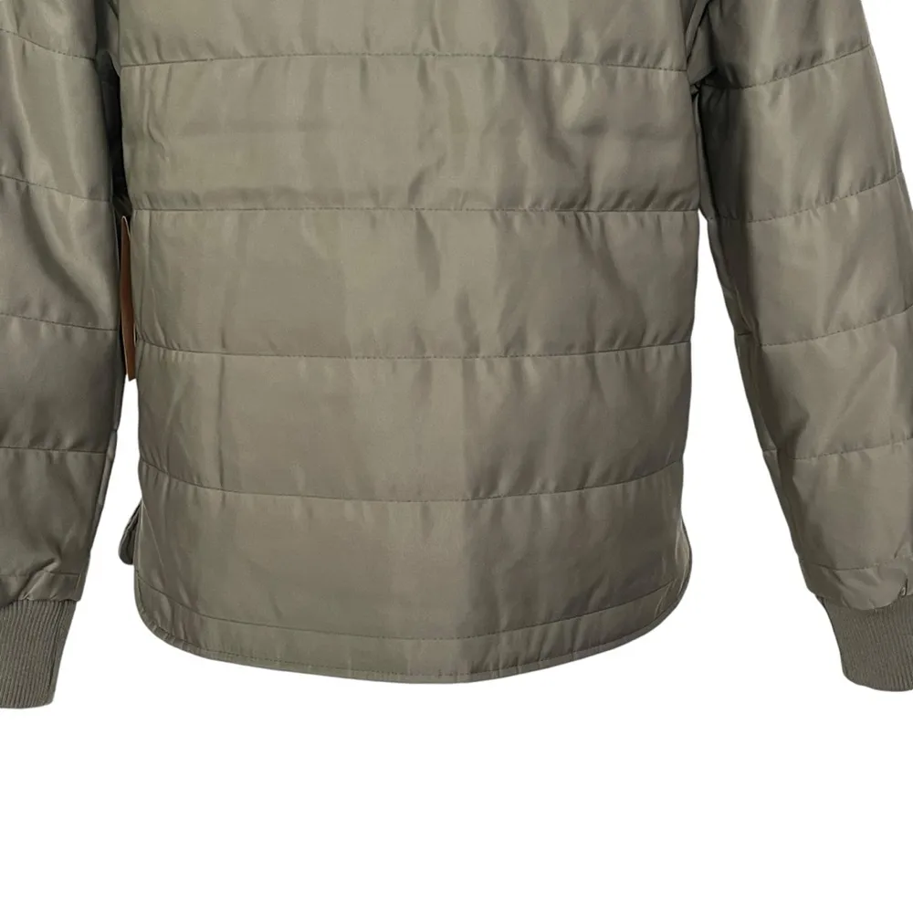 Frye Green Olive Quilted Bomber Jacket Women’s Size S Relaxed Fit Casual Zip Up - Image 8