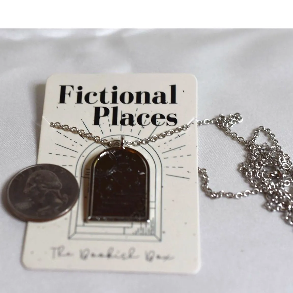 NIP The Bookish Fictioinal Places Silver Tone 18" - Image 3
