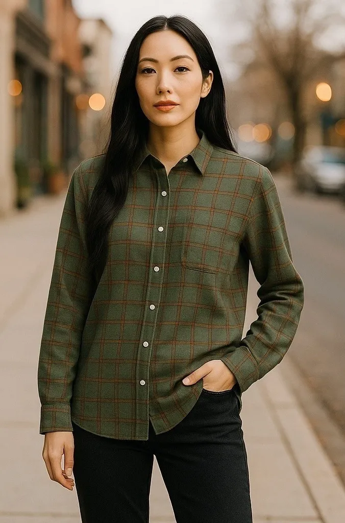 Frank & Eileen Finbar Plaid Flannel Shirt Size Small Green Relaxed Button Down - Image 1