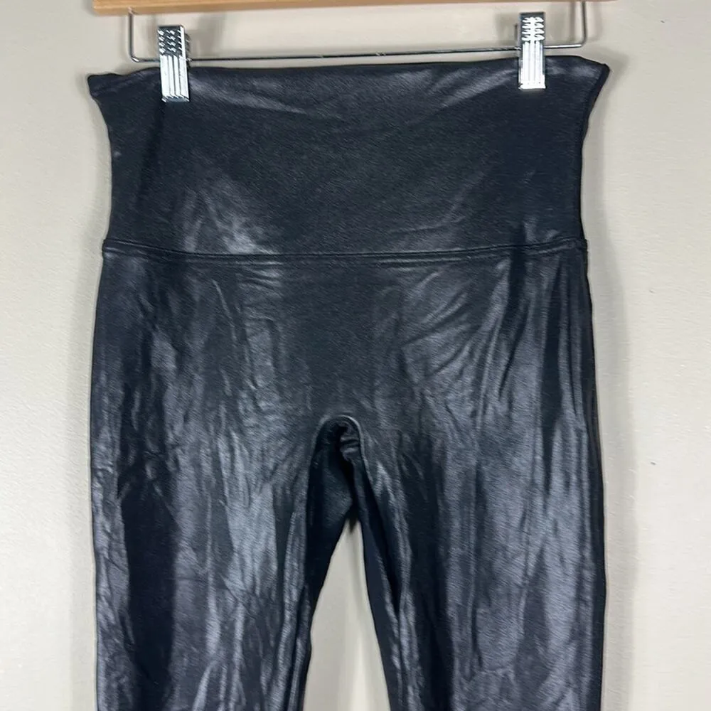 Spanx Black Faux Leather Shine Leggings - Image 3