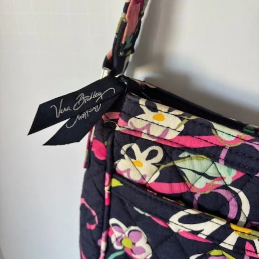 Vera Bradley Purse Shoulder Bag Retired Java Blue Cottagecore Quilted Floral - Image 5