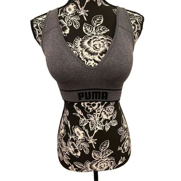 Puma Padded Crossback Sports Bra Workout Yoga Athletic Sporty - Image 2