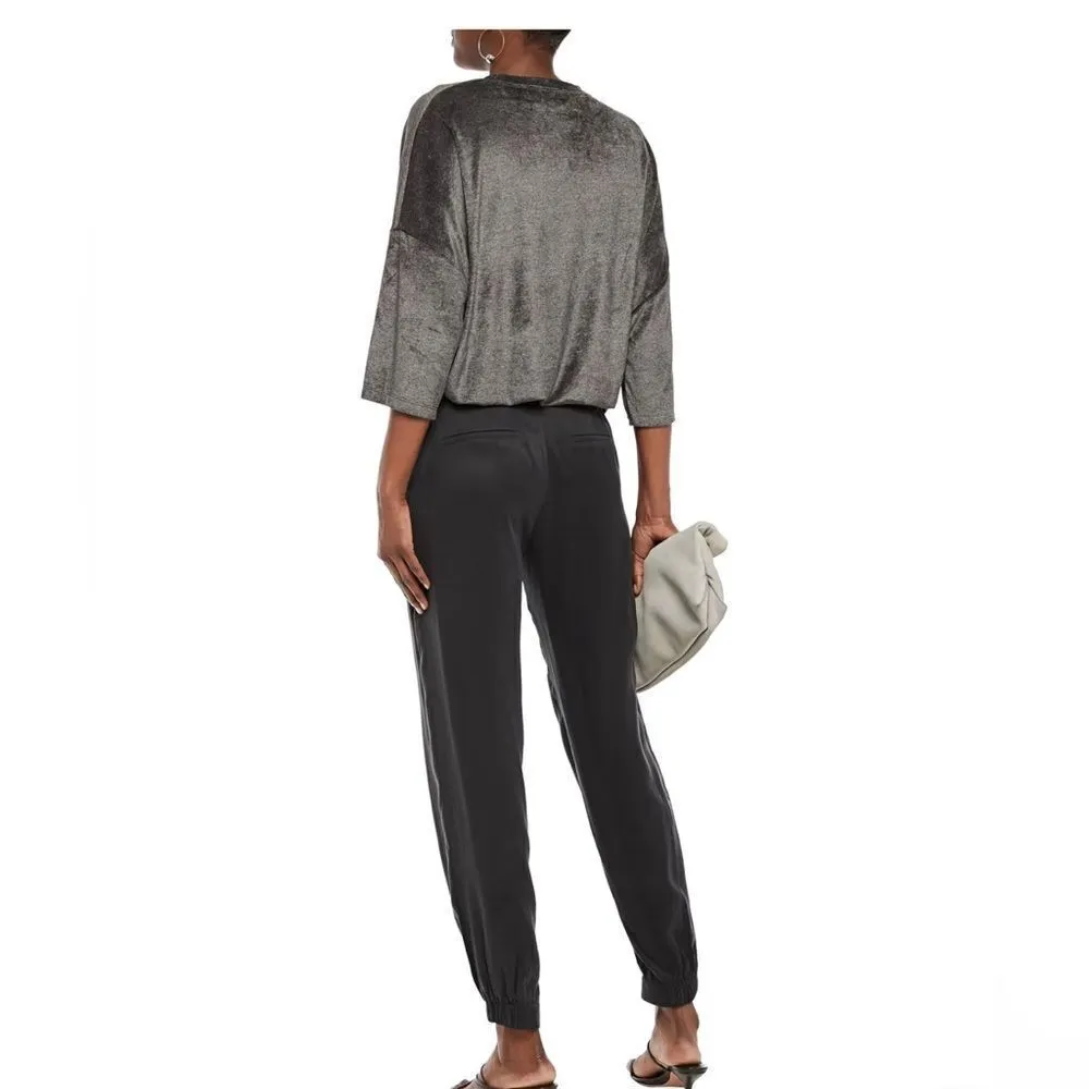 IRO  Parada gray velvet velour oversized tee in Anthracite- Size XXS - Image 2