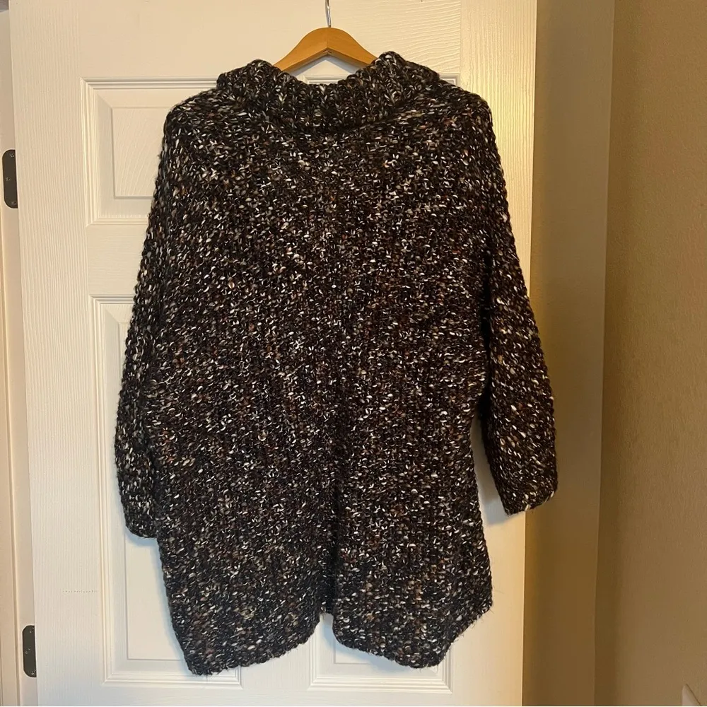 Chico’s Chunky Knit Fringed Sweater Cardigan Size 3 (XL - 16) Boho Brown S1 - Image 2