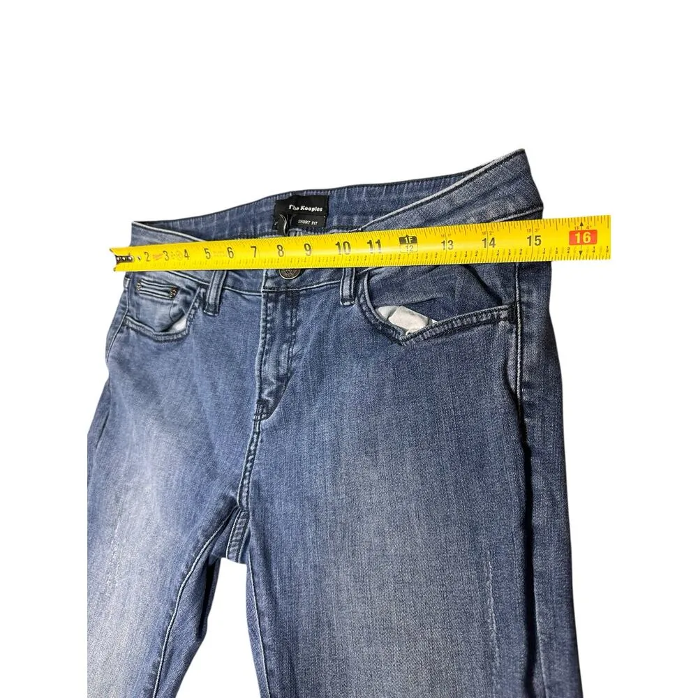 The Kooples Short Fit Skinny Jeans Size 29 Blue Denim Skull Detail - Image 4
