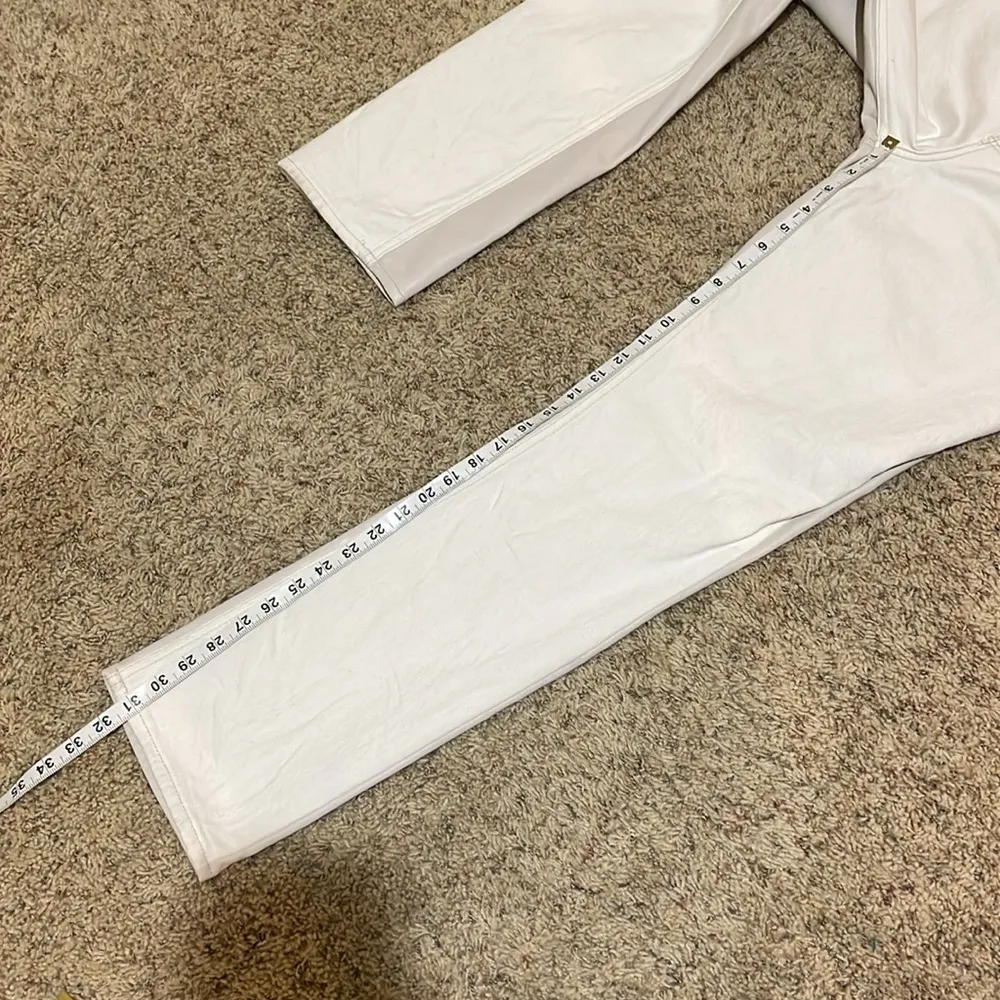 Abercrombie & Fitch LONG Curve Love Slim Straight Faux Leather Denim Jeans 29/8L - Image 13