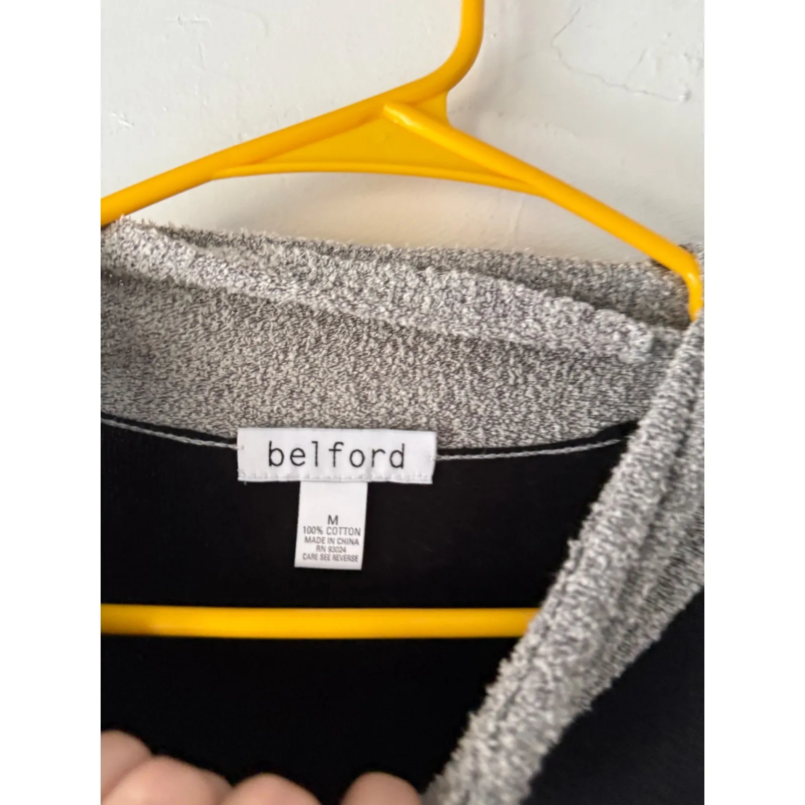 Belford Women's Black Gray Tunic Top Long Sleeve Cowl Neck Size‎ M Lagen Look Size M - Image 4