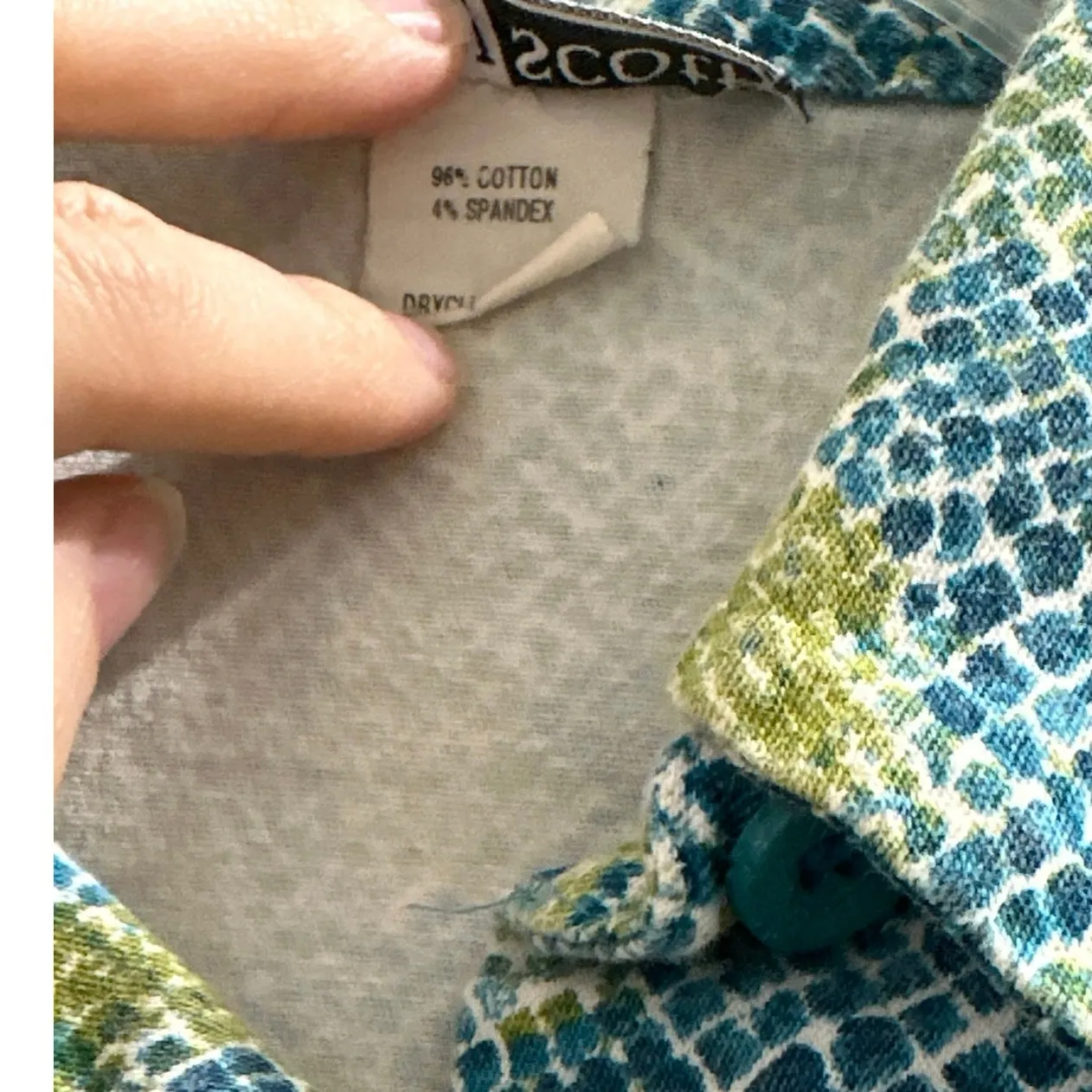 Kelly Scott Blue and Green Python Snake Print Pattern Knit Jacket - Image 4