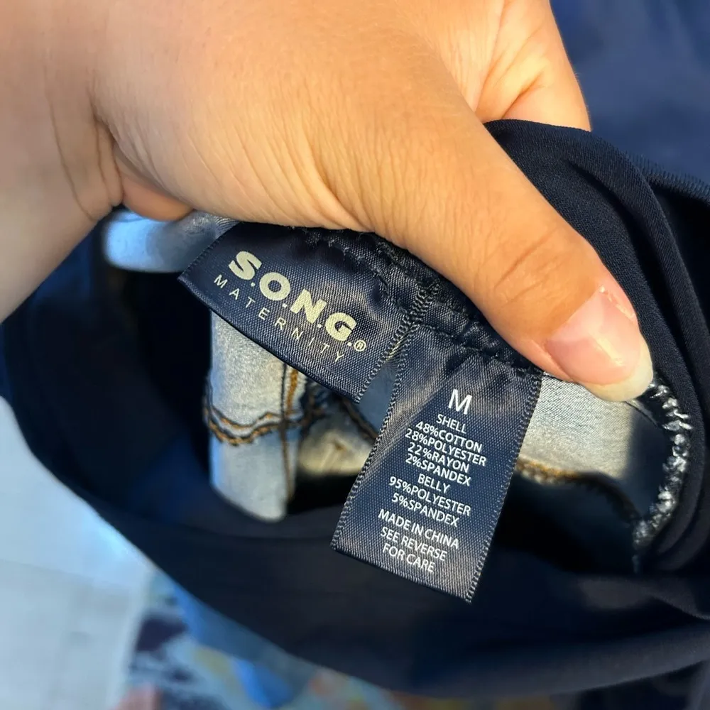 Song Maternity Medium Wash Skinny Jeans Blue - Image 3