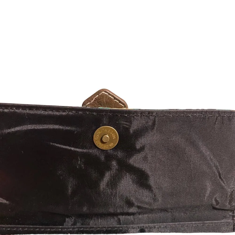 Tribal Aqua Blue Elephant Boho Button Closure Trifold Envelope Wallet Women - Image 6