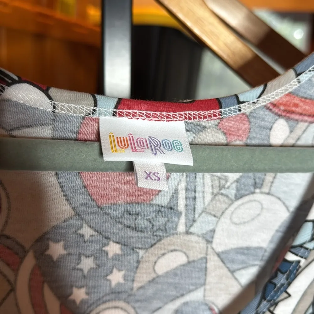 NWT LuLaRoe PERFECT SWING TANK TOP Red, Blue, & White 4th of July Size XS - Image 3