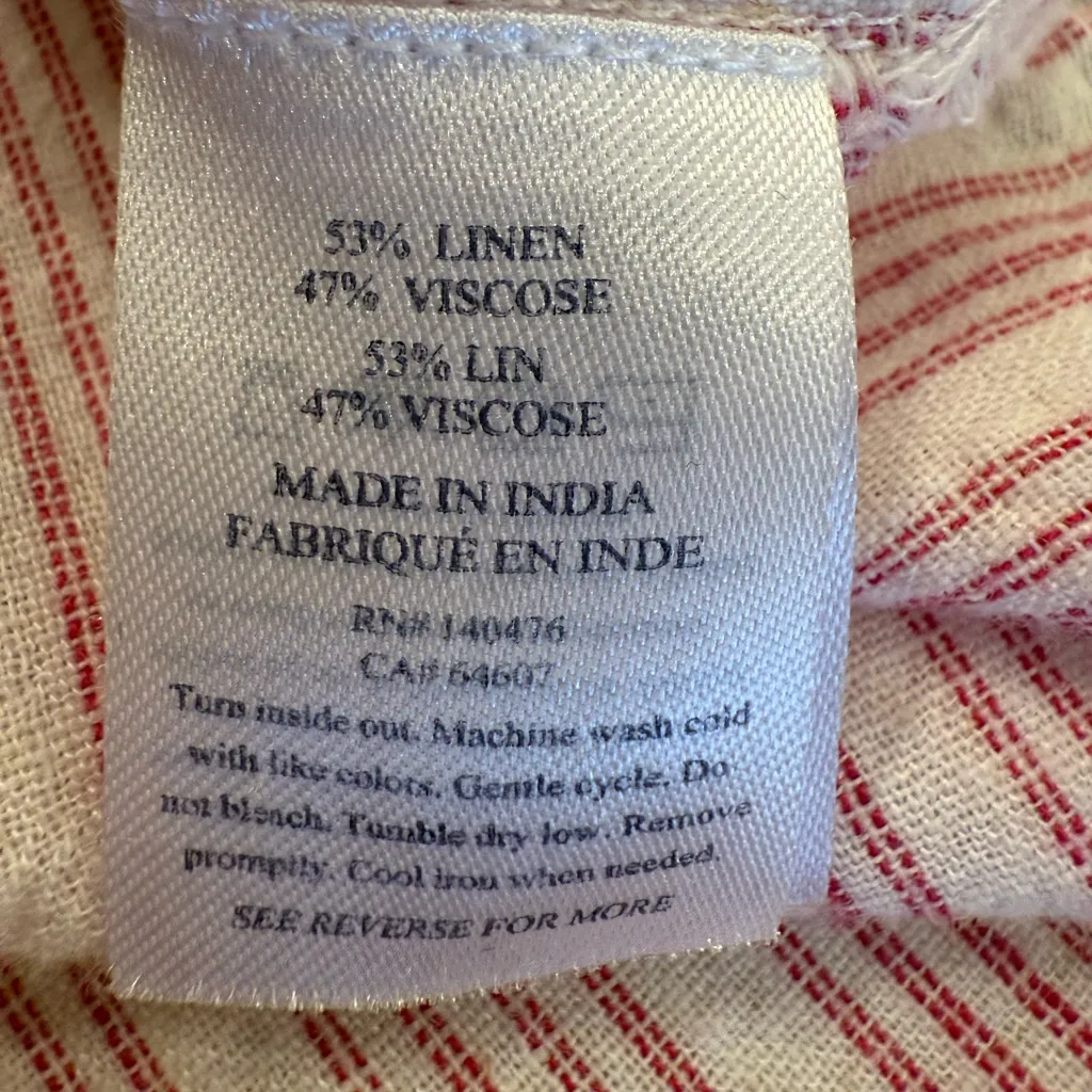 FAHERTY Desmond Bloom Sierra Stripe Linen Dolman Henley Top M - Image 5