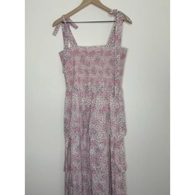 Love Shack Fancy Caressa Maxi Dress Candy Heart Pink Floral Womens New Large - Image 5