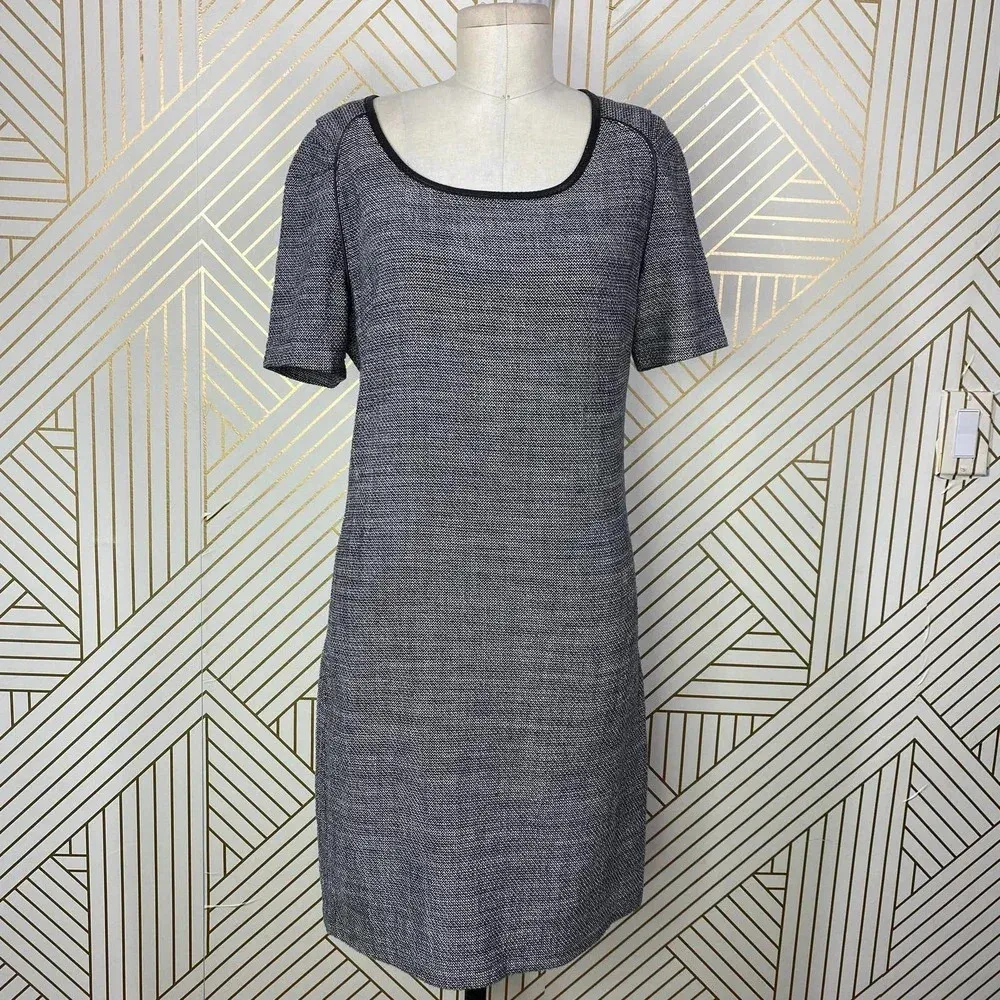 Maison Scotch Rendez Vous Tweed Shift‎ Dress Grey - Image 4