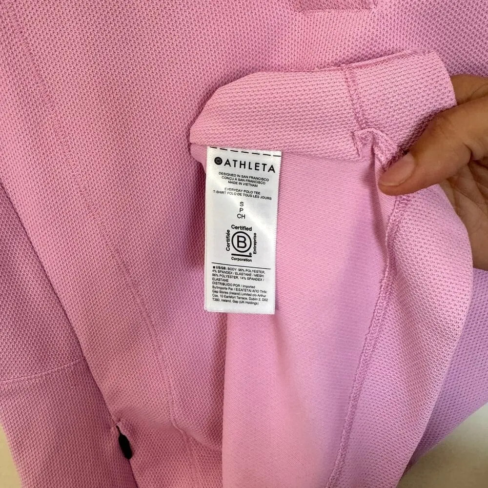 Athleta Women's Everyday Polo Tee in Quartz Pink Size Small - Image 6