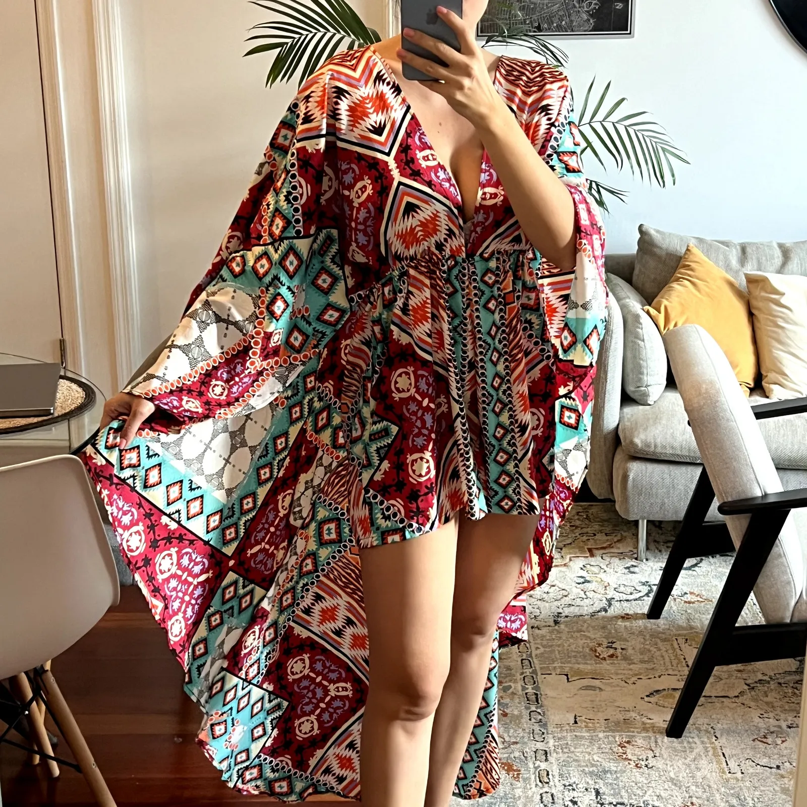 Asos romper with train size 8 printed multi white blue - Image 2