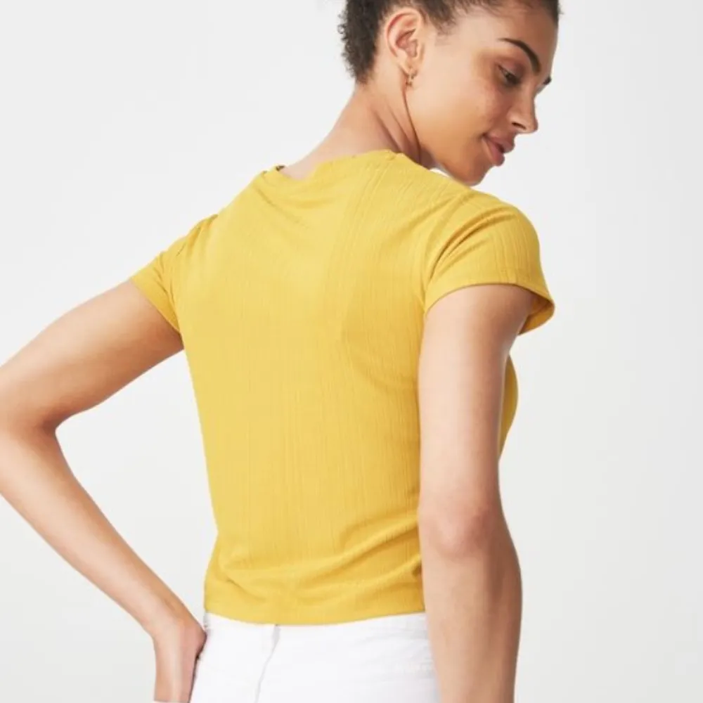 Cotton On NWT Mustard Yellow Rib Baby Tee - Image 3