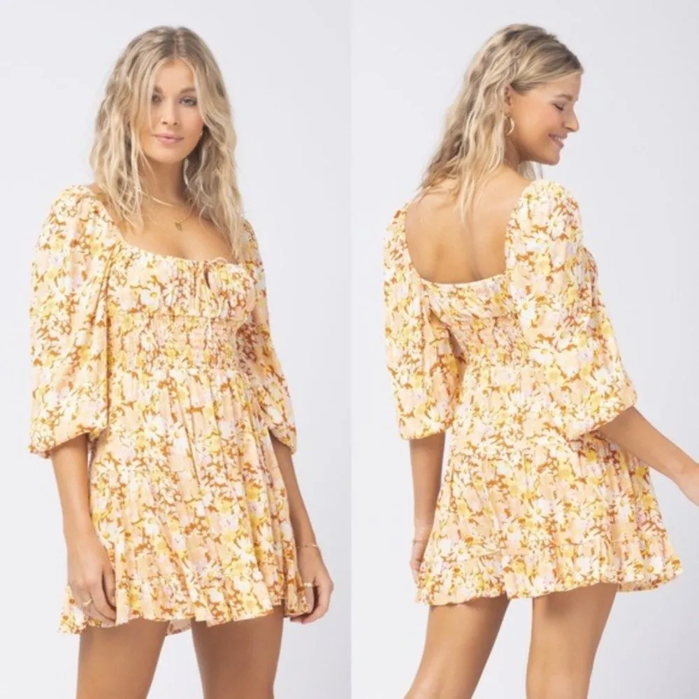 NWT L*Space Yellow Floral Printed Cassidy Dress - Image 11
