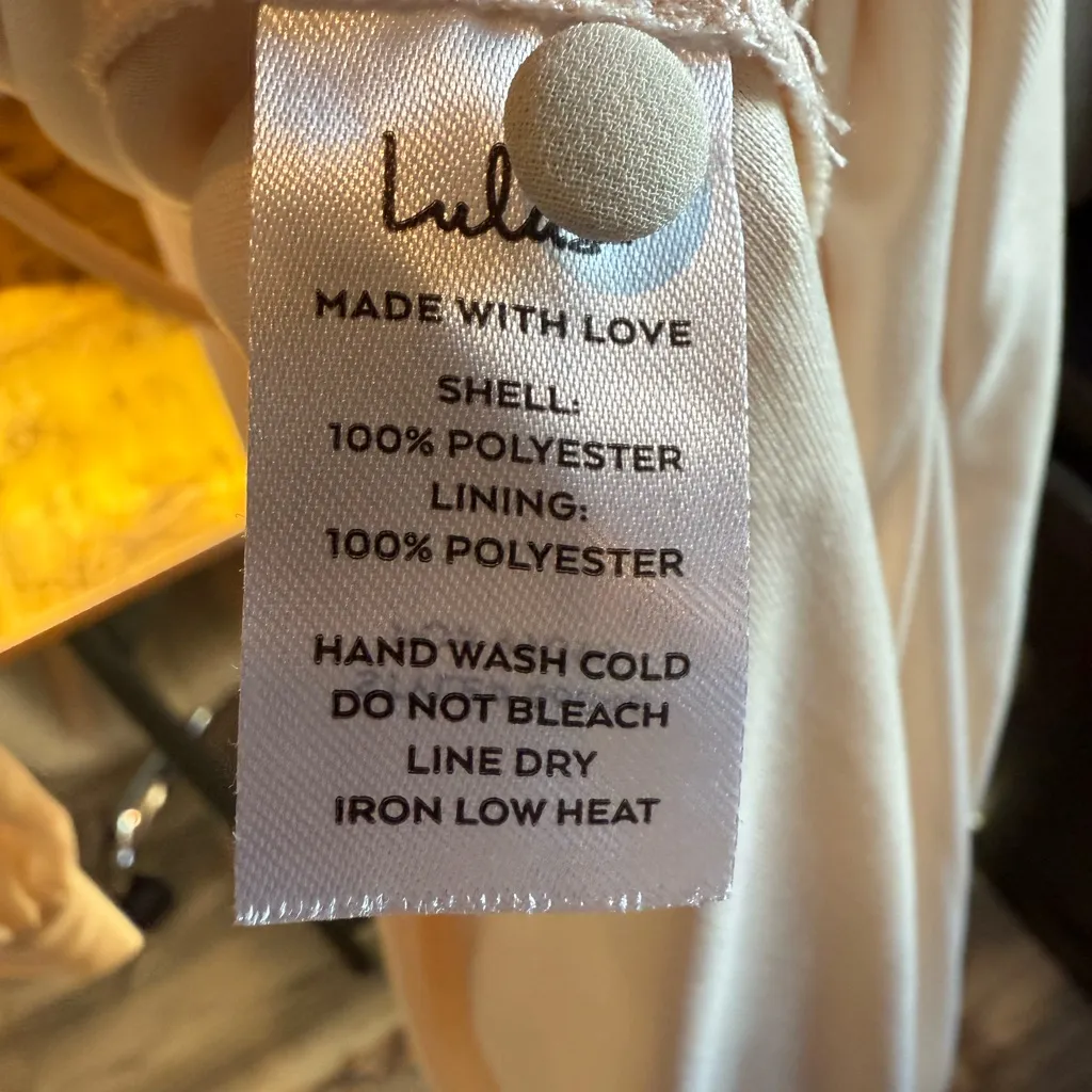 Lulu's Cream Long Sleeve Wrap Dress size Medium - Image 5