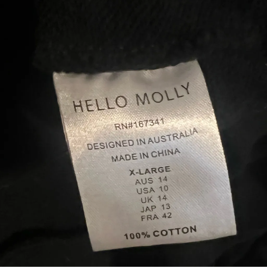 Hello Molly Exclusive Base Slip On New York Black Hoodie Size XL - Image 12