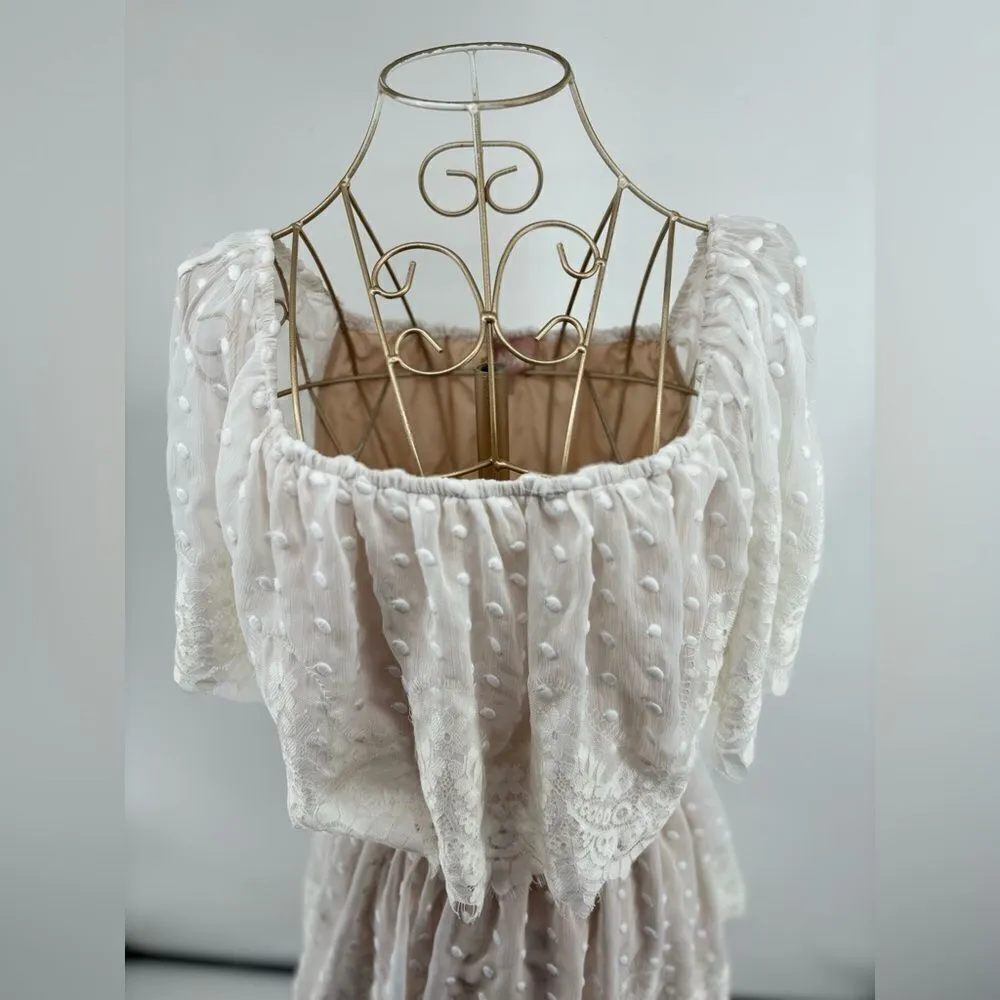 Show Me Your MuMu white Lana lace long dress size XL romantic - Image 4
