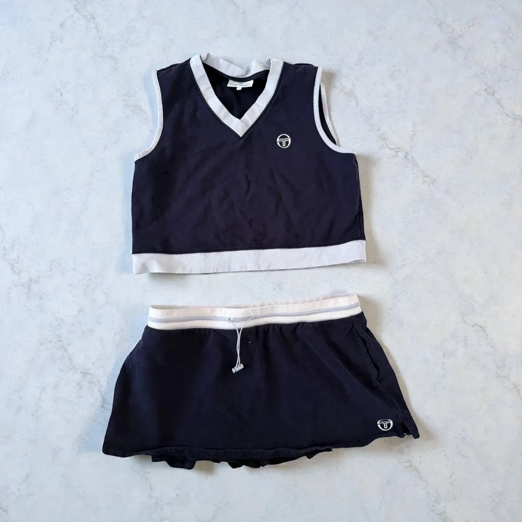 SERGIO TACCHINI Navy Blue White Two Piece Tennis Top and Skort Size XXL - Image 2