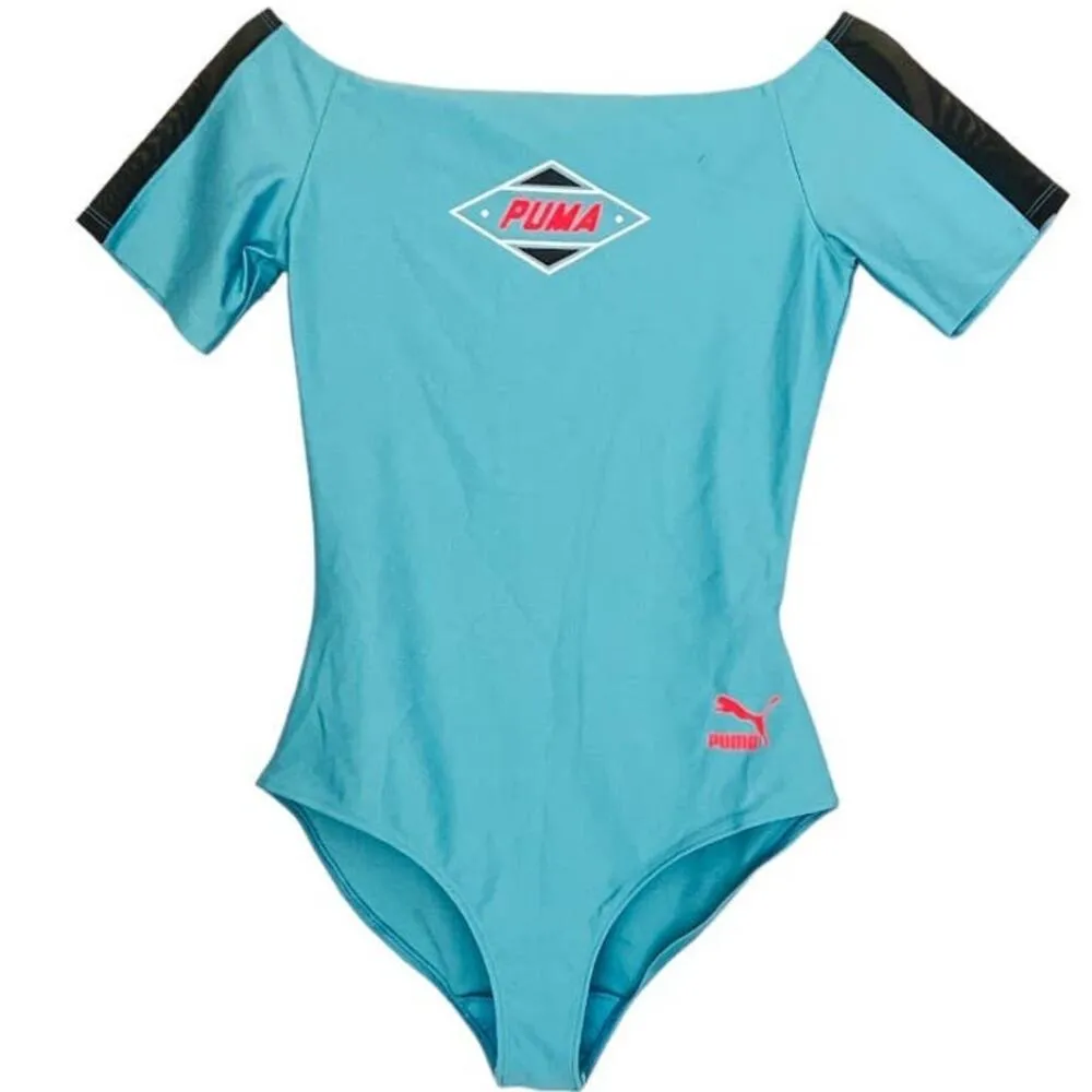 PUMA Women's luXTG Bodysuit Size Small Milky Blue - Image 2