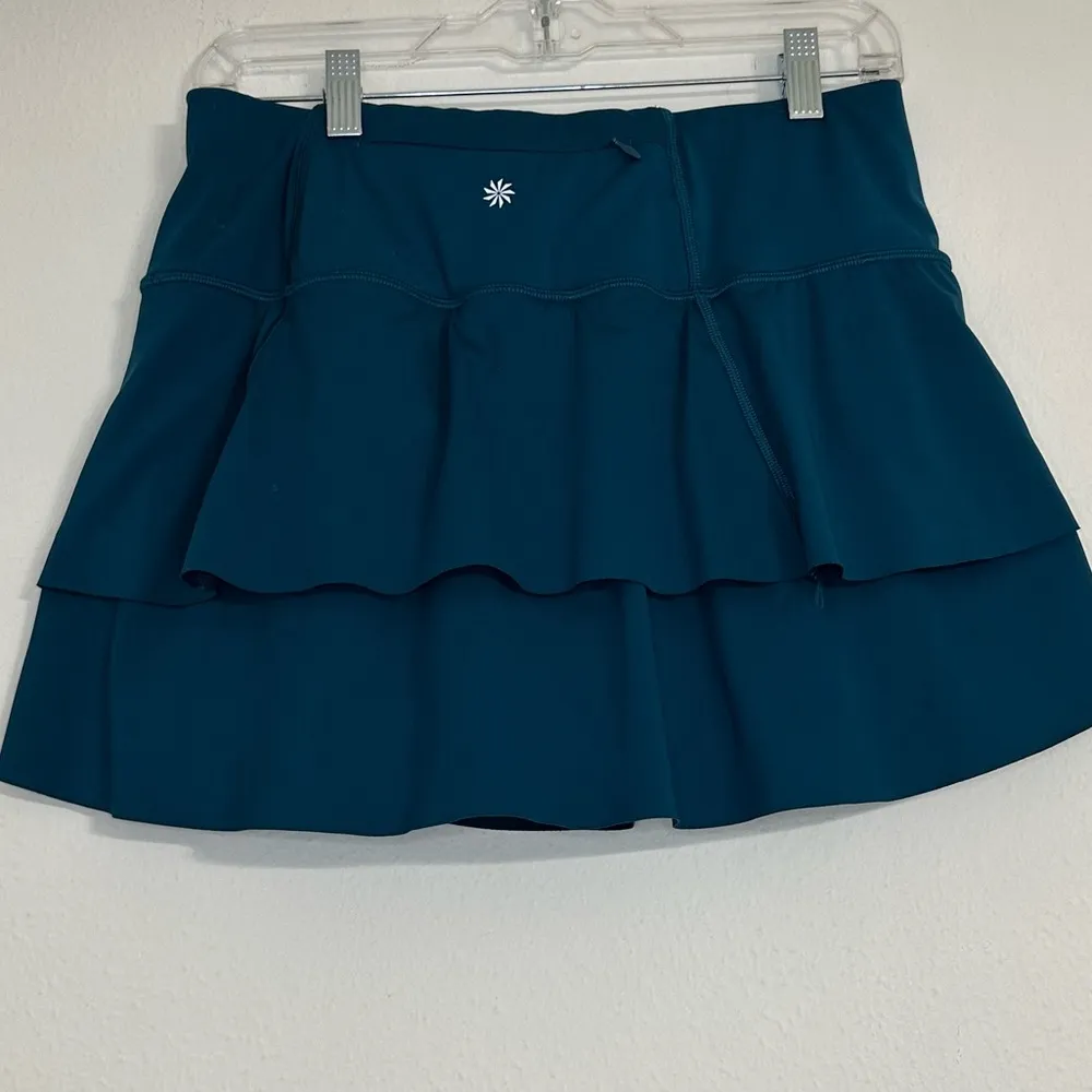 Athleta Women Momentum Teal Blue Tiered Tennis Active Golf Stretch Skort - Image 5