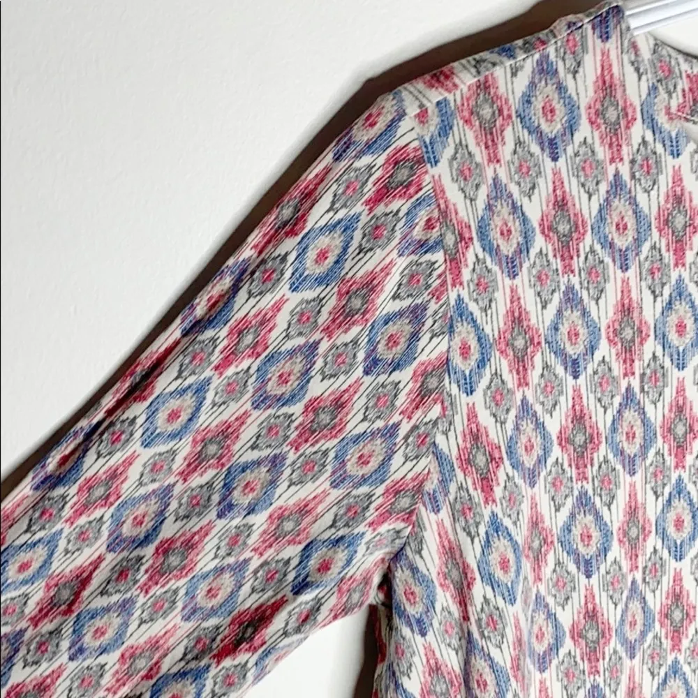 J.Jill Luxe Supima forward seam cotton boho tribal print tunic sz M - Image 4