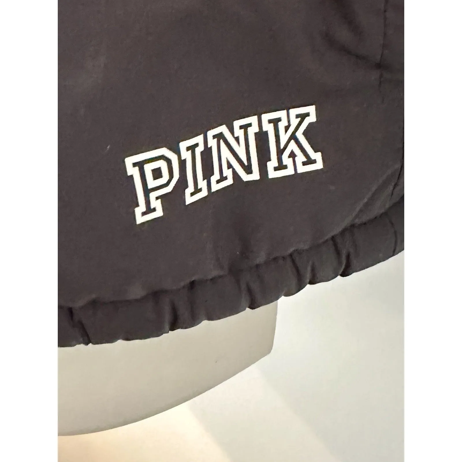 Victoria's Secret Fleece Lined Zip Hoodie Black White Multicolor '86 Sz XS EUC!! - Image 2