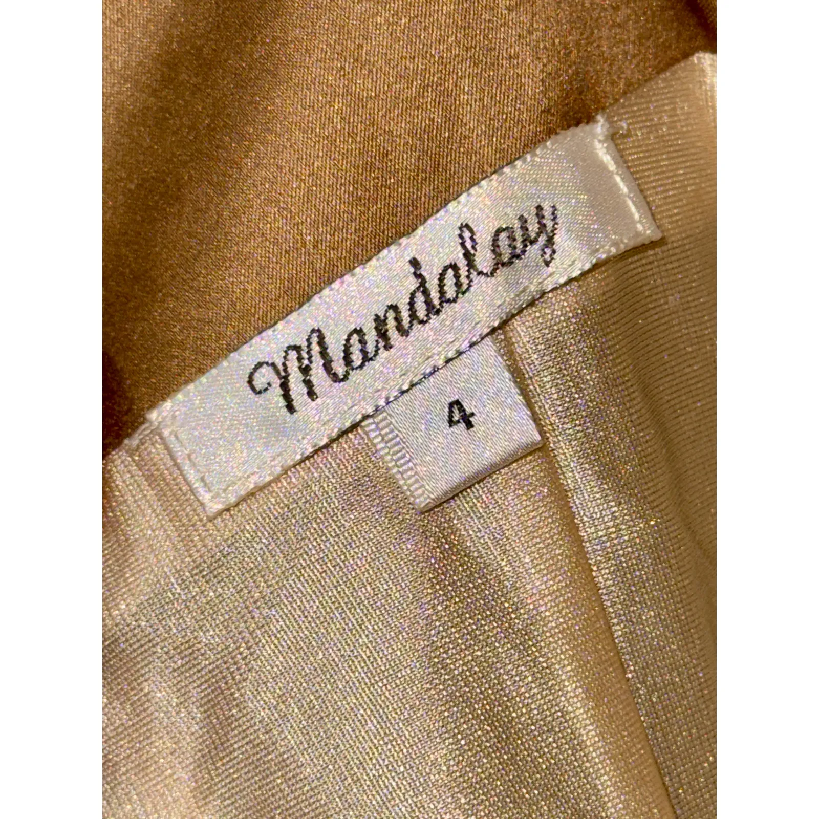 NWT Mandalay Brown Gold Lace Beaded Sequin Long Evening Gown Dress Womens Size 4 - Image 10