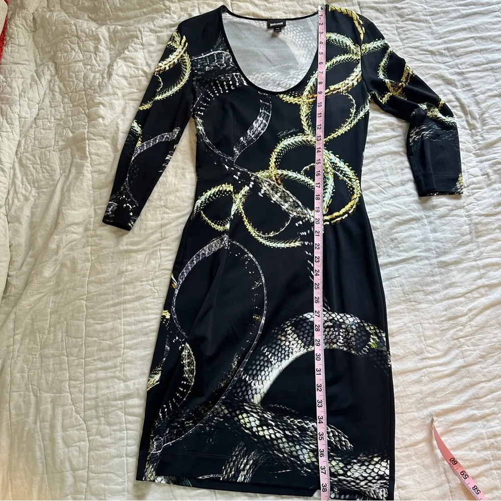 Just Cavalli Snake Print Scoop Neck Dress 44/8 - Image 4