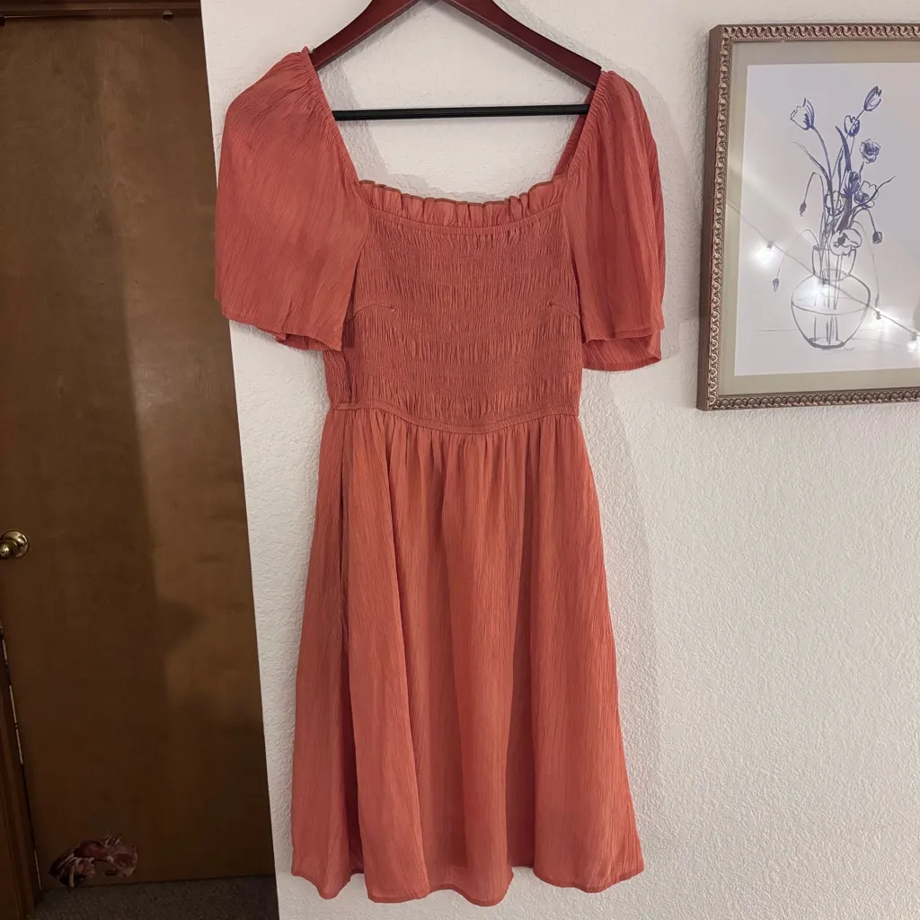 Staccato Orange Knee Length Dress - Image 3