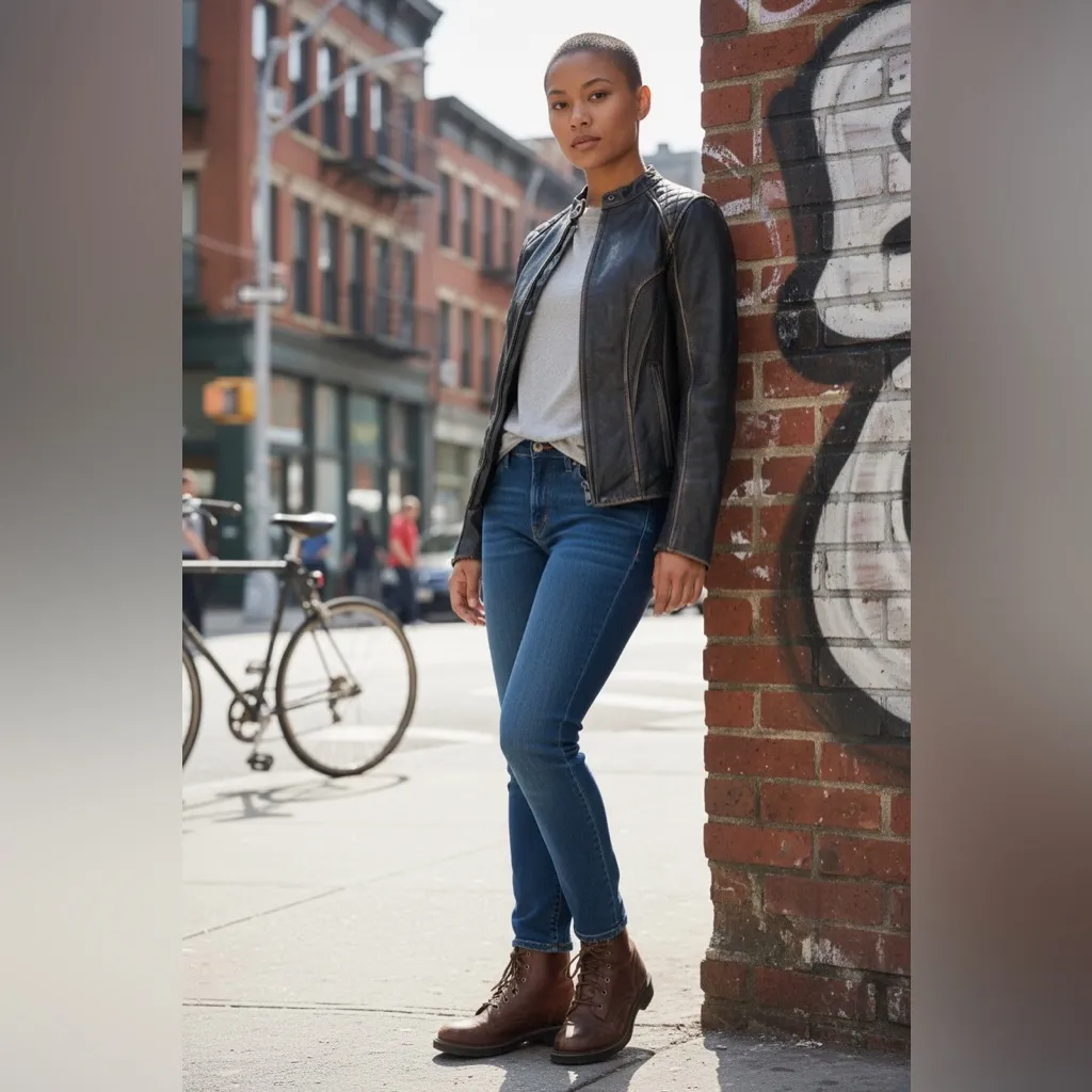 Bilt Harper women's black leather motorcycle jacket with perforated panels
Xs - Image 16