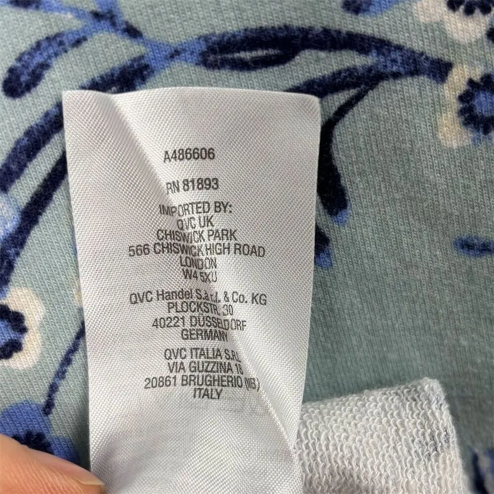 J Jason Wu Women's Blue Floral T-Shirt Dress Size Large Short Sleeve Relaxed Fit - Image 7