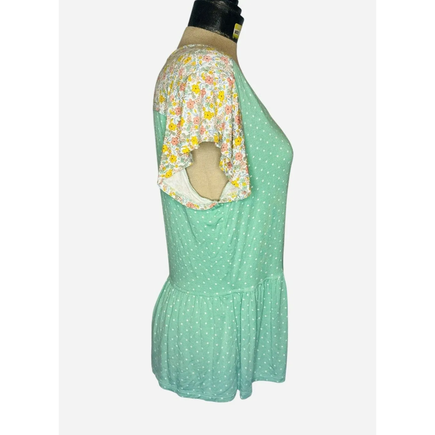 Matilda Jane Dream Chasers Free To‎ Be Top Floral Green Polka Dot Womens M Boho - Image 4