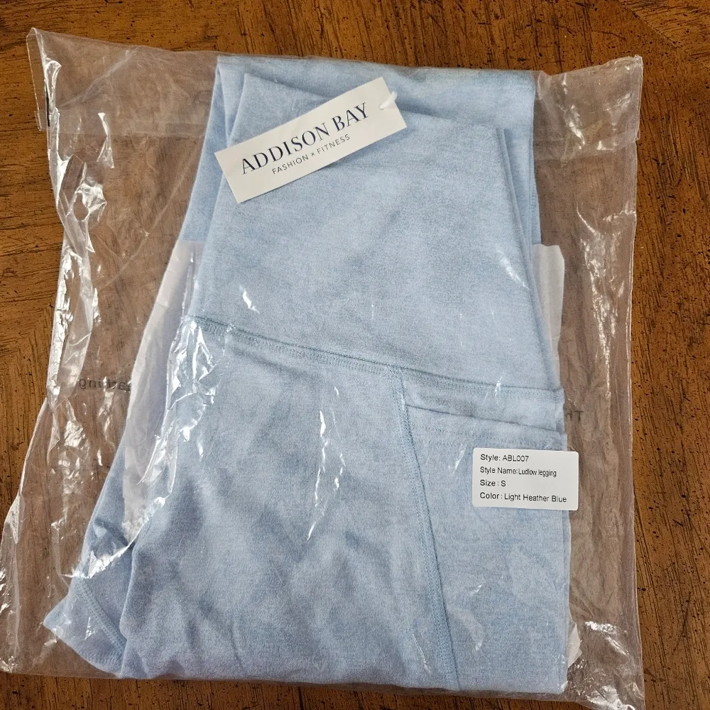 Addison Bay Leggings Ludlow Light Heather Blue Solid Active Fitness Fashion - Image 10